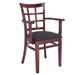 August Grove® Harner Solid Wood Windsor Back ArmChair Wood/Upholstered/Fabric in Brown | 35 H x 22 W x 18 D in | Wayfair