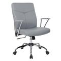 Wrought Studio™ Freshford Ergonomic Task Chair Upholstered, Leather in Gray | 34.75 H x 25.25 W x 26.5 D in | Wayfair