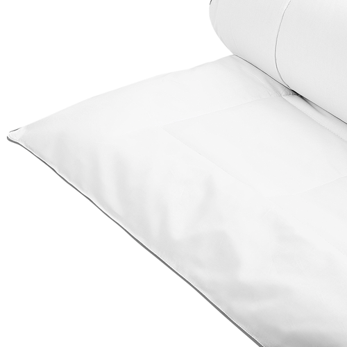 Bettdecke Weiß Japara Baumwolle mit weicher Mikrofaser Füllung 155 x 220 cm extra warm Steppdecke Steppbett Paspel Schlafzimmer