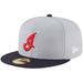 Men's New Era Gray Cleveland Indians Cooperstown Collection Wool 59FIFTY Fitted Hat