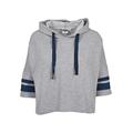 Urban Classics Damen Ladies Taped Short Sleeve Hoody Kapuzenpullover, Grau (Grey/Navy 01199), Small (Herstellergröße: S)