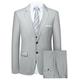Hanayome Mens Suits 3 Piece Slim Fit Wedding Tuxedo Suit Men Button Formal Suit Blazer Jackets Waistcoat Trousers -Grey 38