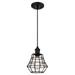 Westinghouse 61053 - 1 Light Matte Black Angled Bell Cage Shade Adjustable Mini Pendant Light Fixture (1 Light Nathaniel Mini Pendant, Matte Black Finish)