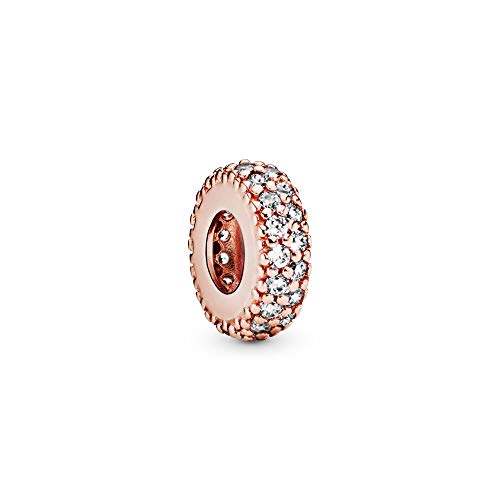 Pandora Timeless Abstract 14k rose gold-plated pave spacer with clear cubic zirconia