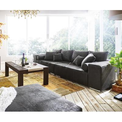 DELIFE Big-Sofa Marbeya 285x115 cm Anthrazit Antik Optik 10 Kissen, Big Sofas Image