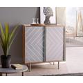 DELIFE Sideboard Metropolitan 88 cm Akazie Natur Beton Edelstahl, Sideboards