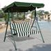 Red Barrel Studio® Proothi Patio Loveseat Canopy Hammock Porch Swing w/ Stand Metal in Green/White | 60.2 H x 55 W x 43.5 D in | Wayfair