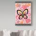 Trademark Fine Art 'Butterfly Hearts' Graphic Art Print on Wrapped Canvas in Black/Pink/Yellow | 24 H x 16 W x 2 D in | Wayfair ALI33576-C1624GG