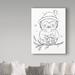 Trademark Fine Art 'Owls Gift' Drawing Print on Wrapped Canvas in Black/Gray/Green | 24 H x 18 W x 2 D in | Wayfair ALI33572-C1824GG