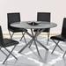 Orren Ellis Mcalpin Dining Table Glass/Metal in Gray | 30 H x 48 W x 48 D in | Wayfair 052913A7D2FE4FD5B350E7B3EACEAF8E