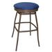 Tobias Designs Bonnie 30" Swivel Bar Stool Upholstered/Metal in Blue/Brown/White | 30 H x 19 W x 19 D in | Wayfair Bonnie30SFBS