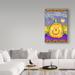 Trademark Fine Art 'Happy Pumpkin' Graphic Art Print on Wrapped Canvas in Green/Indigo/Yellow | 24 H x 16 W x 2 D in | Wayfair ALI33551-C1624GG