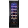 Amica 19 Bottle Capacity Single Zone Freestanding Under Counter Wine Cooler - Black