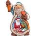 The Holiday Aisle® Fifield Santa Gingerbread Ornament Figurine w/ Scenic Painting Derevo Collection in Brown/White | 4 H x 3 W x 2.5 D in | Wayfair