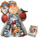 The Holiday Aisle® Fifield Santa's Helper Figurine Derevo Collection Wood in Brown | 4 H x 3 W x 2.25 D in | Wayfair