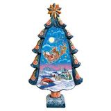 The Holiday Aisle® Fifield Up-Up & Away Christmas Tree Figurine Derevo Collection Resin | 6 H x 3 W x 3 D in | Wayfair