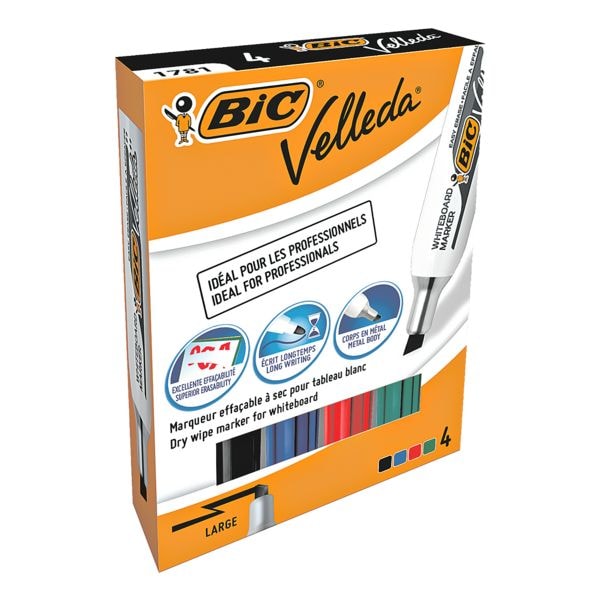 BIC 4er-Pack Whiteboard Marker »Velleda 1781« grau Image