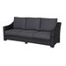 Brayden Studio® Donley 85" Wide Outdoor Patio Sofa w/ Cushions Wicker/Rattan/Olefin Fabric Included in Black/Brown/Gray | Wayfair