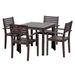 August Grove® Giesler Square 4 - Person 31" Long Outdoor Dining Set Wood in Brown/White | 36 H x 31 W x 31 D in | Wayfair