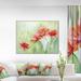 Design Art Poppies Floral - Wrapped Canvas Print Metal in Green/Red | 20 H x 40 W x 1 D in | Wayfair PT6297-40-20