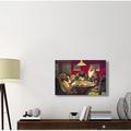 East Urban Home 'Poker Dogs: Stun, Shock & the Win, 1903' Print on Canvas in White | 24 H x 36 W x 1.5 D in | Wayfair