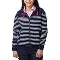 Rydale Ladies Etton Full Zip Up Hooped Hoody Women's Stripe Cotton Jacket Navy