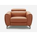 Club Chair - Wade Logan® Gonsalez 44" W Top Grain Leather Club Chair Genuine Leather in Orange/Brown | 38 H x 44 W x 62 D in | Wayfair