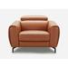 Club Chair - Wade Logan® Gonsalez 44" W Top Grain Leather Club Chair Genuine Leather in Orange/Brown | 38 H x 44 W x 62 D in | Wayfair