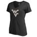 Women's Fanatics Branded Black West Virginia Mountaineers Cloak V-Neck T-Shirt