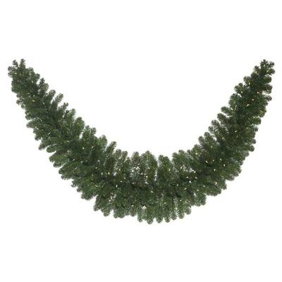 Vickerman 420812 - 9' Oregon Fir Swag Garl DL 150LED WmWht (C164921LED) Traditional Green Christmas Garland