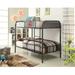 Harriet Bee Cassius Metal Twin over Twin Bunk Bed Metal in Gray | 61 H x 42 W x 79 D in | Wayfair 909E7EC16A42440A83303DCE3D812643