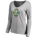 Women's Fanatics Branded Heathered Gray Chicago Sky Primary Logo Long Sleeve V-Neck T-Shirt