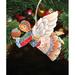 The Holiday Aisle® Flying Easter Angel Hanging Shaped Wood Ornament Wood in Brown/Gray/Orange | 5 H x 5 W x 1 D in | Wayfair