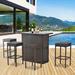 Gracie Oaks Skiba 5 Piece Outdoor Rattan Bar Height Dining Set Glass/Metal in Gray | Wayfair EECF24FAD6B545F9B77B8D6D760B49AA