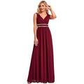 Ever-Pretty Womens Long Formal Maxi Open Back Sleeveless Evening Dress, 14, Burgundy