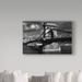 Trademark Fine Art 'Budapest Chain Bridge Bw' Photographic Print on Wrapped Canvas in White | 30 H x 47 W x 2 D in | Wayfair ALI36147-C3047GG