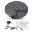 SSL Satellites Zone1 Dish Kit for SKY/Freesat/Astra/Polesat/Hotbird/Full HD, Latest MK4 Dish with Quad LNB, 50M RG6 White Cable, Signal Finder Satellite TV Finder, Brackets, Bolts, F Connectors