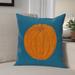The Holiday Aisle® Lil' Pumpkin Holiday Print Outdoor Square Pillow Cover & Insert /Polyfill blend in Blue/Navy | 20 H x 20 W x 7 D in | Wayfair