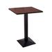 Holland Bar Stool Bar Height Pedestal Dining Table Wood/Metal in Black | 42 H x 30 W x 30 D in | Wayfair 21742BW30SQ