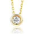 Orovi Women Necklace/Pendant with Chain 9 ct / 375 Yellow Gold With Brilliant Cut Diamond 0.10 ct - Chain 45 cm