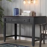 Bay Isle Home™ Willman Solid Wood Writing Desk Wood in Green/Blue | 32 H x 47.5 W x 23.75 D in | Wayfair BAYI6100 34762111