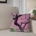 Red Barrel Studio® Olney Japanese Maple Tree Double Sided Print Throw Pillow Polyester/Polyfill blend in Pink | 14 H x 14 W x 3 D in | Wayfair