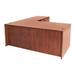 Latitude Run® Legacy L Desk w/ Double Pedestal Drawer Unit Wood in Brown | 29 H x 71 W x 70 D in | Wayfair LDER3616 42274901
