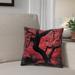 Red Barrel Studio® Olney Japanese Maple Tree Printed Square Throw Pillow redPolyester/Polyfill/Polyester | 16 H x 16 W x 3 D in | Wayfair