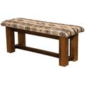 Fireside Lodge Barnwood Upholstered Bench Wood in Brown | 18 H x 72 W x 17 D in | Wayfair B16060-SL-BlackLeather