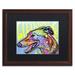 Trademark Fine Art 'Greyhound Luv' by Dean Russo Framed Graphic Art Canvas, Wood | 18.75 H x 22.75 W x 0.75 D in | Wayfair ALI2672-W1620BMF