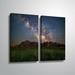 Latitude Run® 'Milky Way Over Badlands Mountain Range' Photographic Print Multi-Piece Image on Canvas in White | 24 H x 36 W x 2 D in | Wayfair