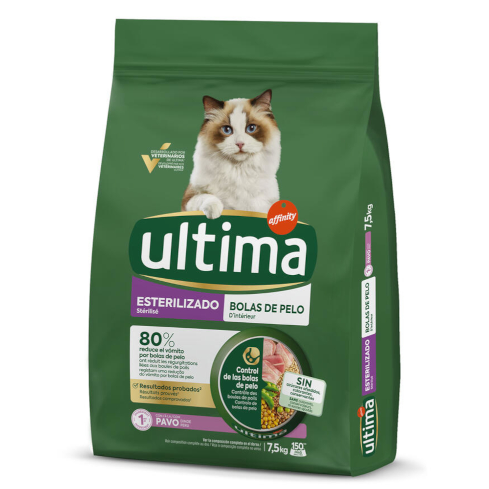 Multipack! 2 x Ultima Cat Crocchette per gatti - Sterilized Hairball Tacchino (2 x 7,5 kg)