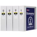 Avery 2" Economy View 3 Ring Binder, Round Ring, Holds 8.5" x 11" Paper, 4 White Binders (19202)