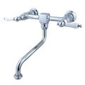Kingston Brass Heritage Wall Mounted Bathroom Faucet w/ Drain Assembly, Ceramic in Gray | 8.94 H in | Wayfair KS1211PL